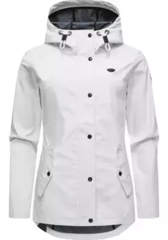 Куртка софтшелл Ragwear "Margge Shell", с капюшоном, непромокаемая женская переходная куртка с большим капюшоном, белый