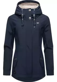 Куртка софтшелл Ragwear "Monadde Softshell", с капюшоном, практичная женская куртка софтшелл, цвет морской волны