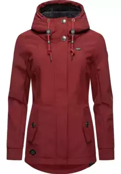 Куртка софтшелл Ragwear "Monadde Softshell", с капюшоном, практичная женская куртка софтшелл, красный