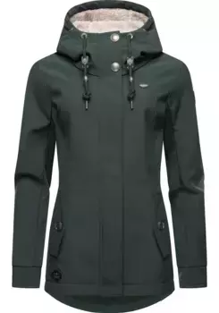 Куртка софтшелл Ragwear "Monadde Softshell", с капюшоном, практичная женская куртка софтшелл, зеленый