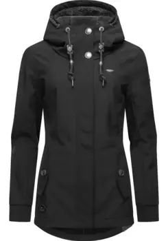 Куртка софтшелл Ragwear "Monadde Softshell", с капюшоном, практичная женская куртка софтшелл, черный