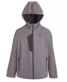 Куртка Softshell с капюшоном для больших мальчиков Spyder, серый