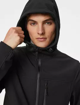 Куртка Softshell с капюшоном и Stormwear Marks & Spencer, черный