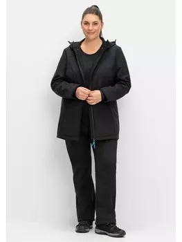 Куртка софтшелл sheego Funktionsparka mit Kapuze, черный