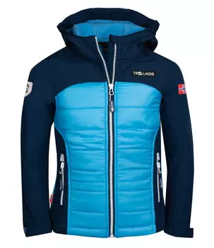 Куртка софтшелл Trollkids Hybrid Softshell Jacke Lysefjord, цвет Marineblau/Mittelblau