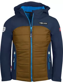 Куртка софтшелл Trollkids Lysefjord, цвет Braun/Dunkelblau