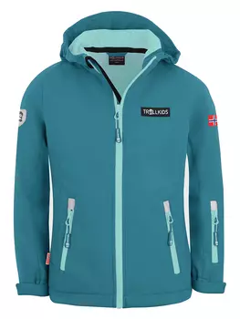 Куртка софтшелл Trollkids Oslofjord, бирюзовый