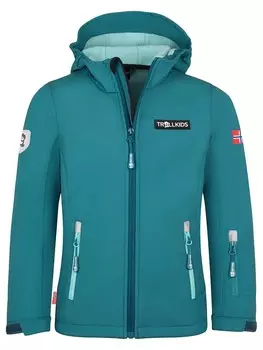 Куртка софтшелл Trollkids Oslofjord, бирюзовый