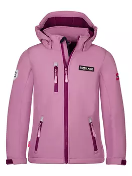Куртка софтшелл Trollkids Preikestolen, розовый