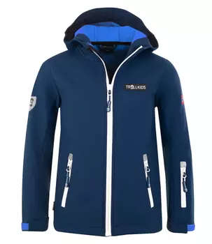 Куртка софтшелл Trollkids Softshell Jacke Oslofjord, цвет Marineblau/Wei