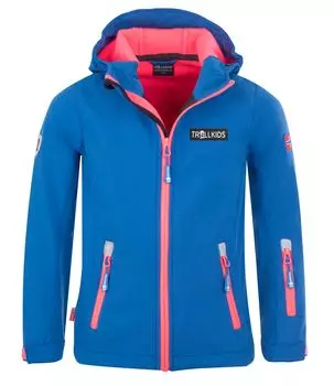 Куртка софтшелл Trollkids Softshell Jacke Oslofjord, цвет Mitternachtsblau/Coral