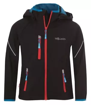 Куртка софтшелл Trollkids Softshell zipp off Jacke Rondane, черный