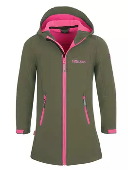 Куртка софтшелл Trollkids Softshellmantel Lillesand, хаки