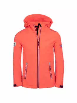 Куртка софтшелл Trollkids Trollfjord, цвет Pfirsich/Maulbeere