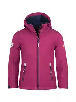 Куртка софтшелл Trollkids Trollfjord, цвет Pflaume/Marineblau