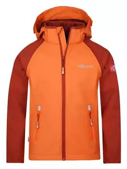 Куртка софтшелл Trollkids Zipp Off Rondane XT, цвет Orange/Bordeaux