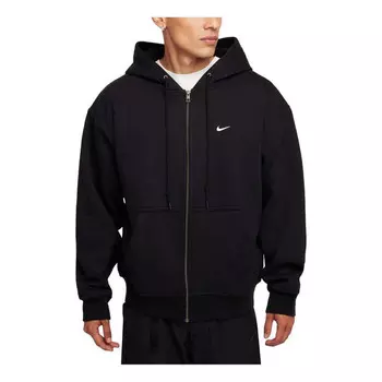 Куртка solo swoosh thermal full-zip hoodie 'black white' Nike, черный