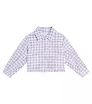 Куртка Spencer в ломаную клетку Monnalisa, фиолетовый