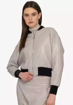 Куртка Sportalm Kitzbhel из искусственной кожи с контрастными манжетами, бежевый