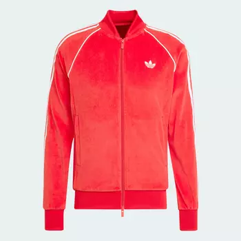 Куртка спортивная Adidas Originals SST Adicolor Velour, алый