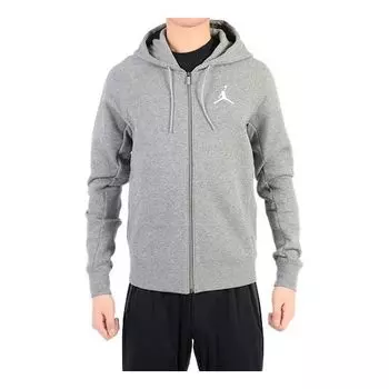 Куртка спортивная с капюшоном длинные рукава молния логотип куртка Air Jordan, серый