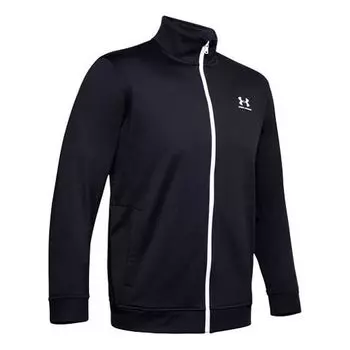 Куртка sportstyle tricot training jacket 'black white' Under Armour, черный