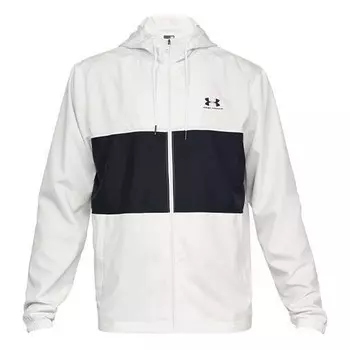 Куртка sportstyle wind jacket 'white black' Under Armour, белый