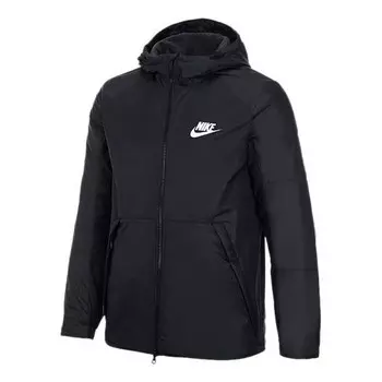 Куртка sportswear casual sports windproof hooded black Nike, черный
