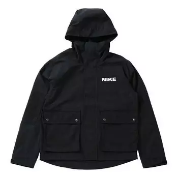 Куртка sportswear city made multiple pockets logo sports woven hooded jacket black Nike, черный
