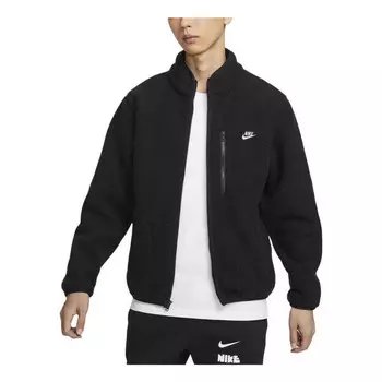 Куртка sportswear club fleece jacket 'black' Nike, черный