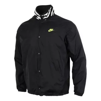 Куртка sportswear coaches reversible fleece jacket men black Nike, черный