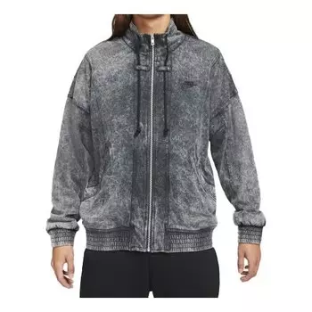 Куртка sportswear stand collar knit washed jacket black Nike, черный