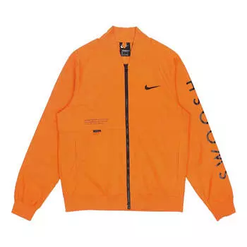 Куртка sportswear swoosh logo printing sports jacket orange Nike, оранжевый