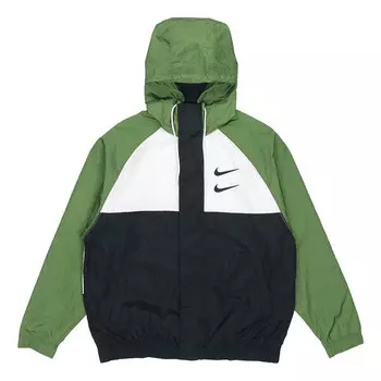Куртка sportswear swoosh windproof sports woven jacket green Nike, зеленый
