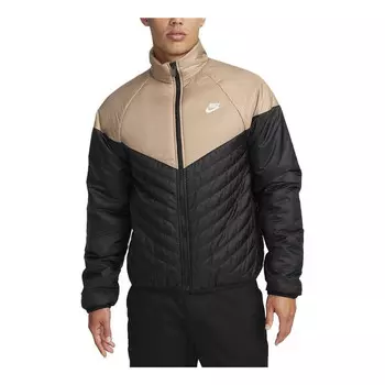 Куртка sportswear windrunner therma-fit midweight puffer jacket 'tan black' Nike, бежевый