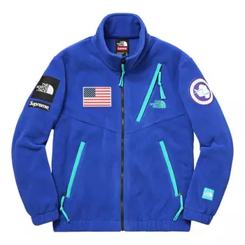 Куртка ss17 x the north face trans antarctica expedition fleece jacket royal Supreme, синий