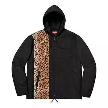 Куртка ss19 cheetah hooded station jacket black Supreme, черный