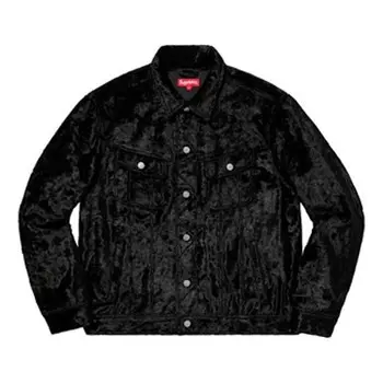 Куртка ss19 fuzzy pile trucker jacket black Supreme, черный
