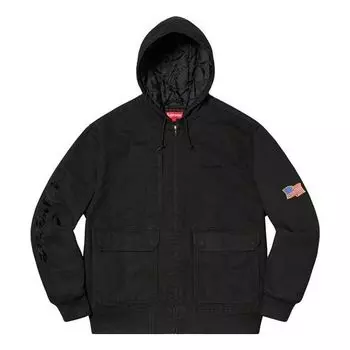 Куртка ss20 week 2 canvas hooded work jacket Supreme, черный