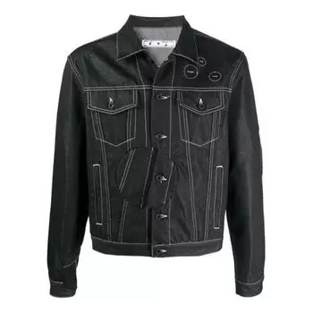 Куртка ss21 arrows pattern denim jacket black Off-White, черный