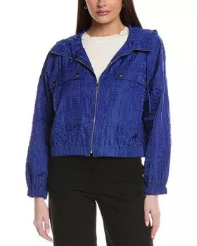 Куртка St. John Broken Plaid с капюшоном и по, синий