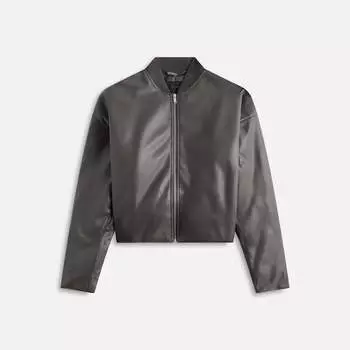 Куртка Stampd Faux Leather Oversized Cropped Bomber, черный