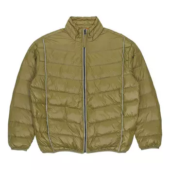 Куртка stand collar light puffer jacket 'olive green' Converse, зеленый