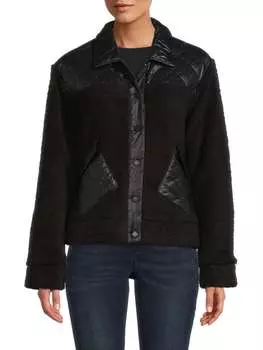 Куртка Стеганая Calvin Klein из искусственного меха, черный