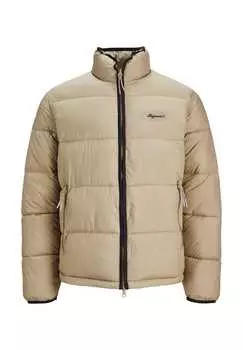 Куртка стеганая hays с воротником-стойкой и застежкой-молнией Jack & Jones, бежевый