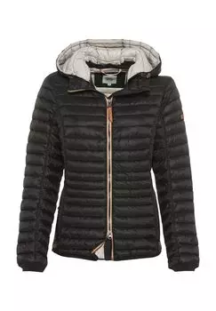 Куртка стеганая, капюшон, молния двусторонняя, женская camel active, черный