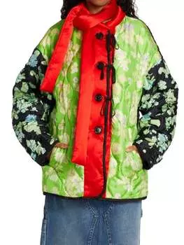 Куртка Стеганая Meryll Rogge с цветочными блоками, grass