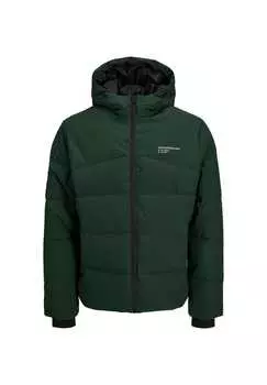 Куртка стеганая с карманами на молнии Jack & Jones, зеленый