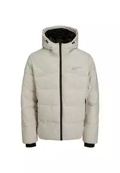 Куртка стеганая с карманами на молнии Jack & Jones, бежевый
