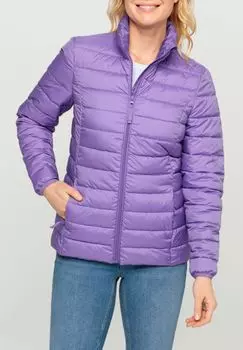 Куртка стеганая, воротник стойка, карманы на молнии, женская Galeria, цвет Lilac